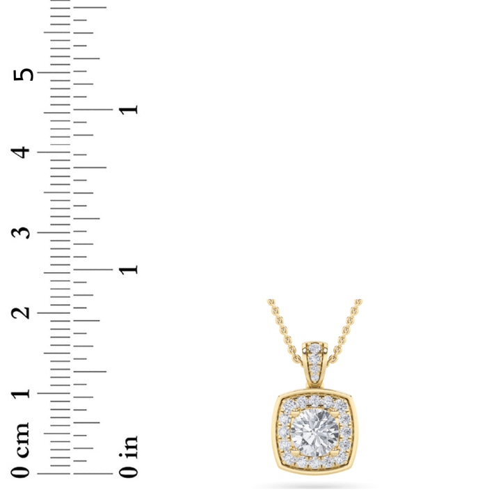 0.75Cttw Round Shaped Lab Grown Diamond (F/VS) Halo Pendant in 14K Gold
