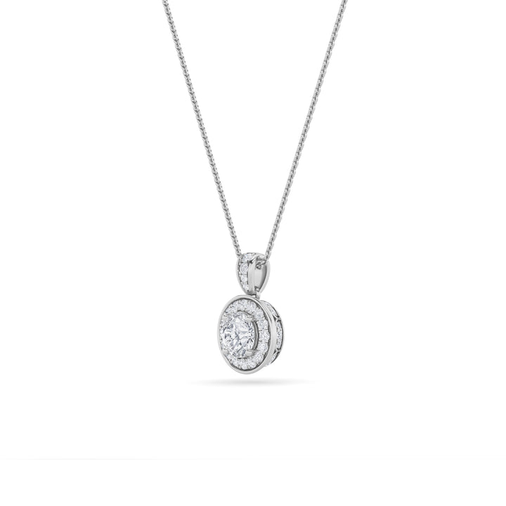 1.25Cttw Round Shaped Lab Grown Diamond (F/VS) Halo Pendant in 14K Gold
