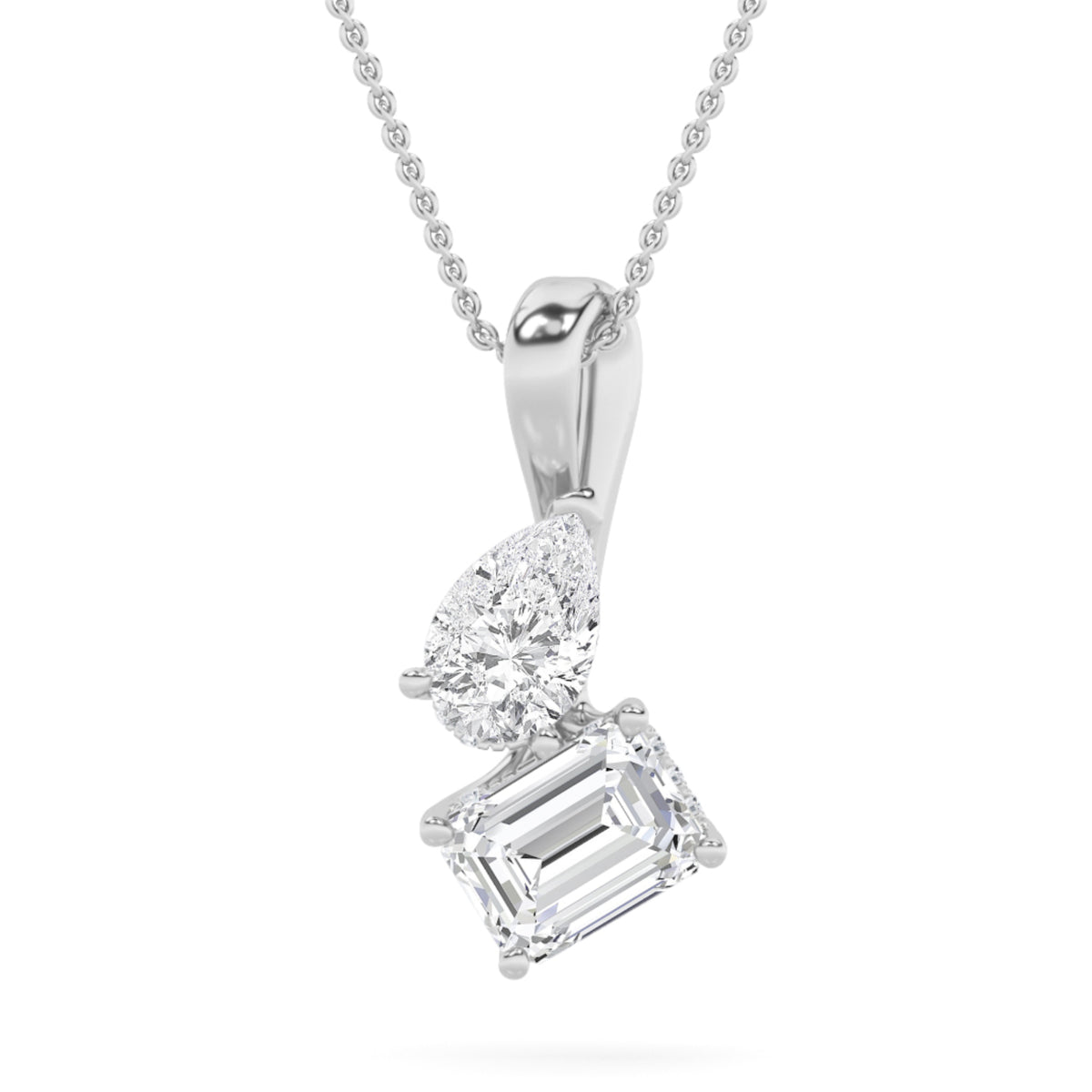 3Cttw Radiant Shaped Lab Grown Diamond (F/VS) TOIEt Moi Fashion Pendant in 14K Gold