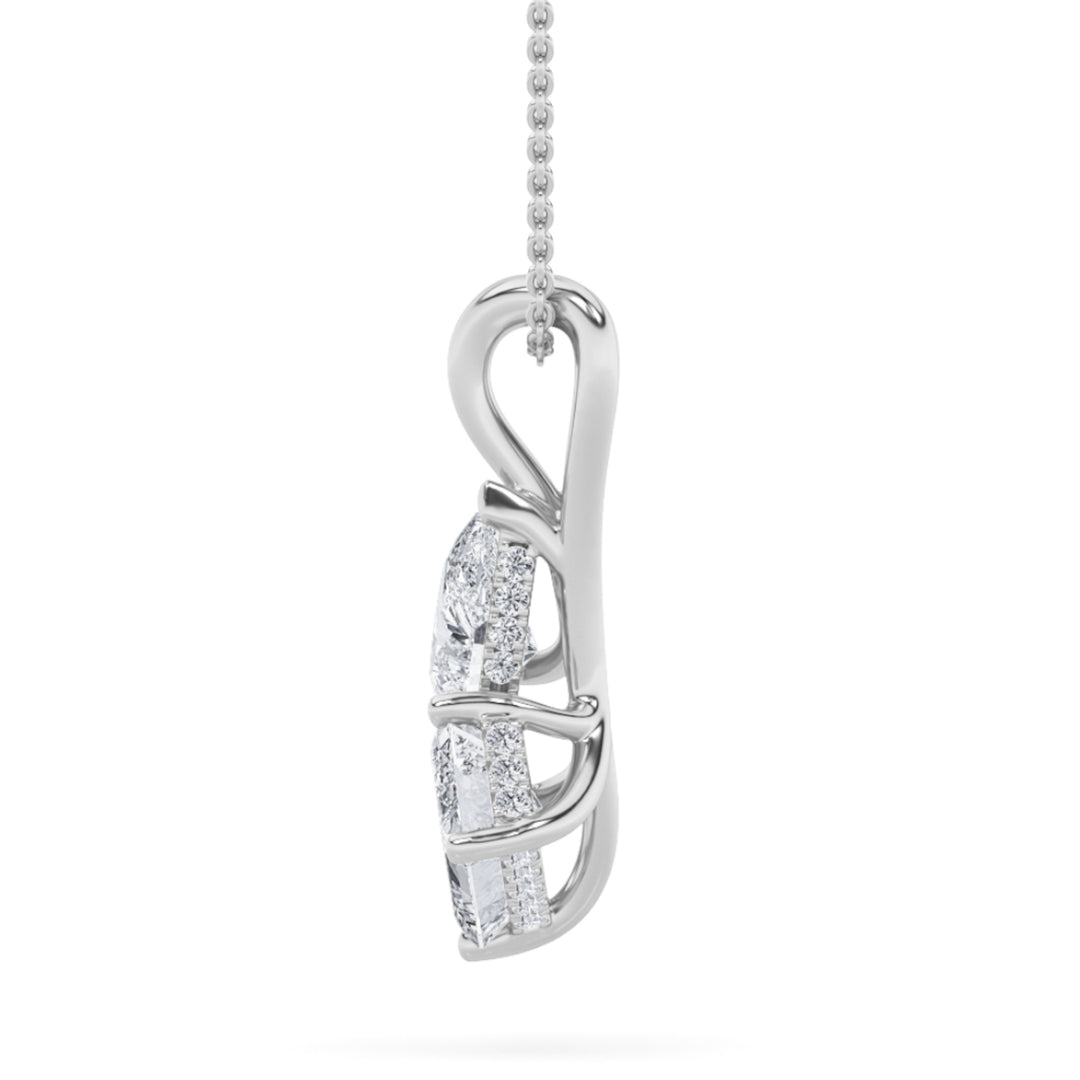 3Cttw Radiant Shaped Lab Grown Diamond (F/VS) TOIEt Moi Fashion Pendant in 14K Gold