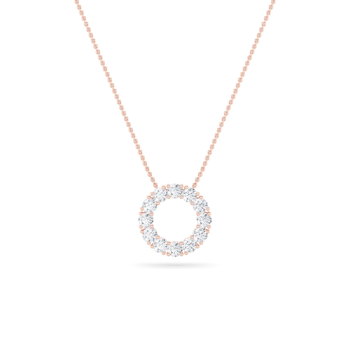 2Cttw Round Shaped Lab Grown Diamond (F/VS) Circle Pendant in 14K Gold