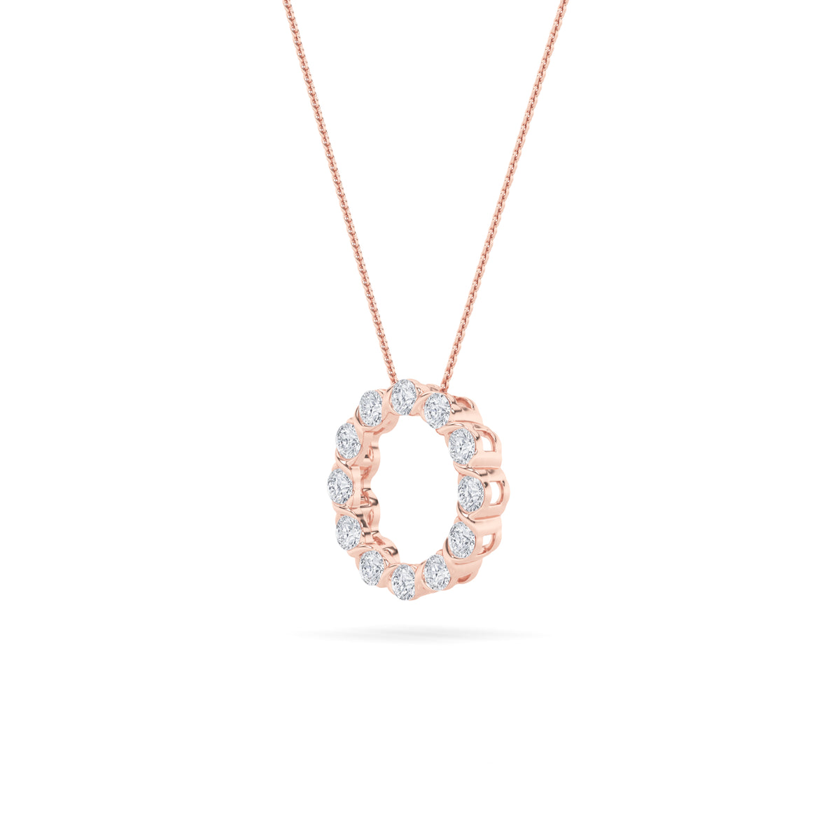 2Cttw Round Shaped Lab Grown Diamond (F/VS) Circle Pendant in 14K Gold