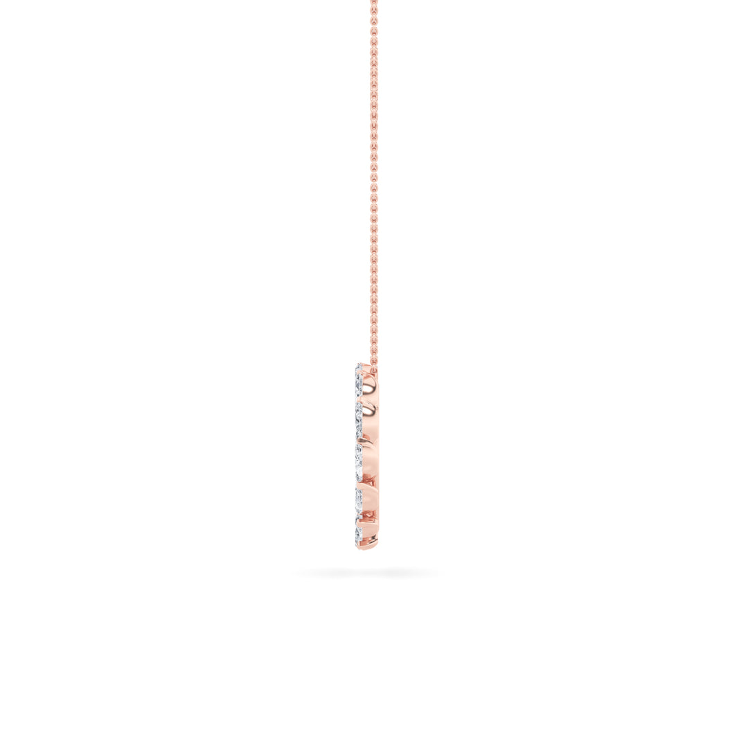 2Cttw Marquise Shaped Lab Grown Diamond (F/VS) Circle Necklace in 14K Gold