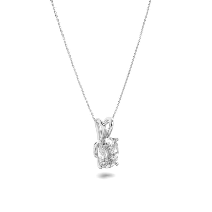 1Cttw Elongated Cushion Shaped Lab Grown Diamond (F/VS) Split Bale Solitaire Pendant in 14K Gold