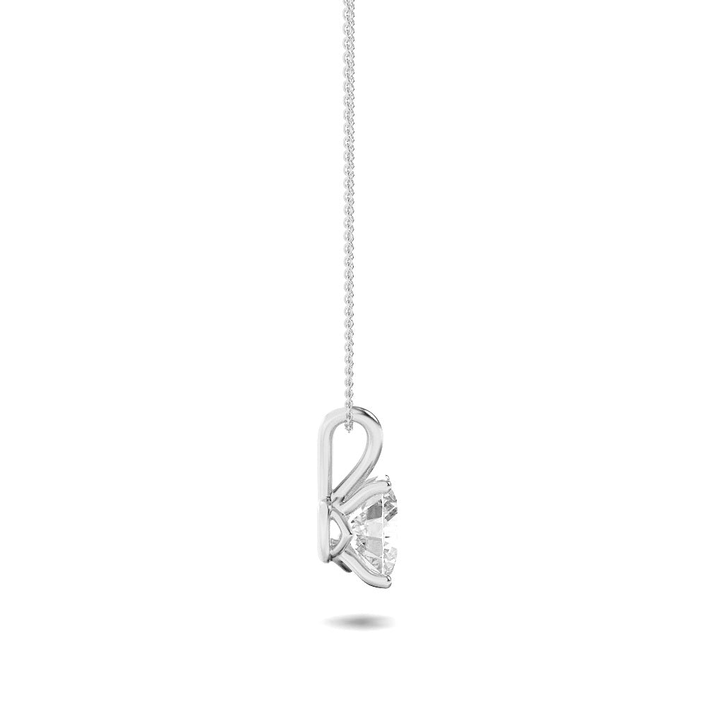 1Cttw Elongated Cushion Shaped Lab Grown Diamond (F/VS) Split Bale Solitaire Pendant in 14K Gold