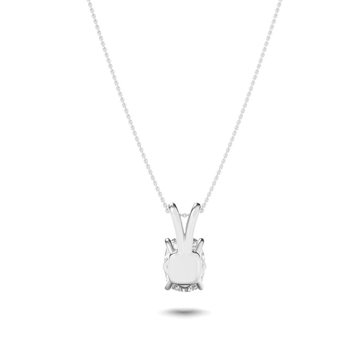 1Cttw Elongated Cushion Shaped Lab Grown Diamond (F/VS) Split Bale Solitaire Pendant in 14K Gold