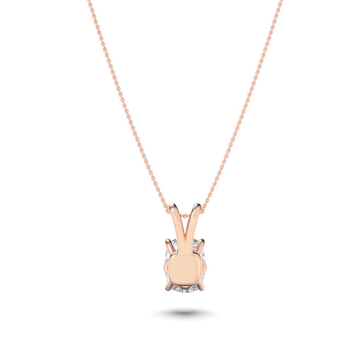 1Cttw Elongated Cushion Shaped Lab Grown Diamond (F/VS) Split Bale Solitaire Pendant in 14K Gold