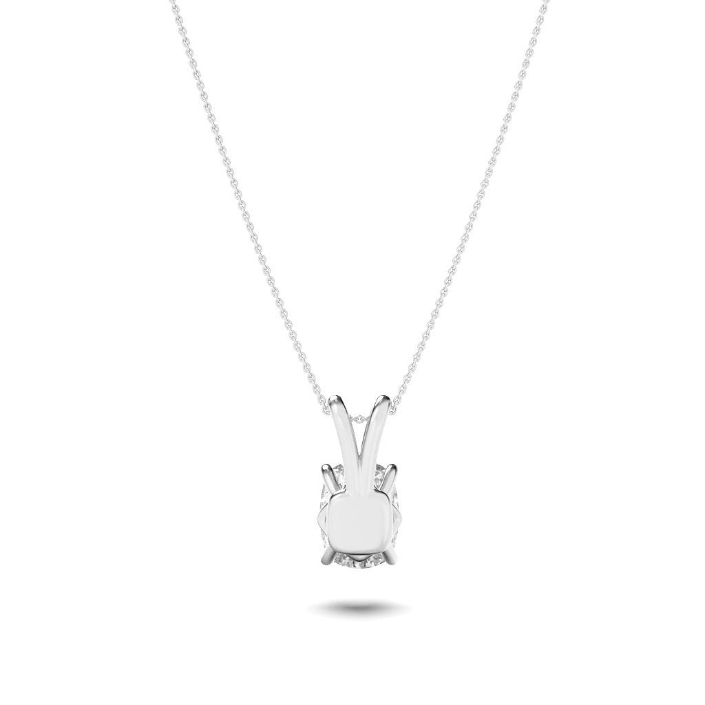 2Cttw Elongated Cushion Shaped Lab Grown Diamond (F/VVS) Split Bale Solitaire Pendant in 14K Gold