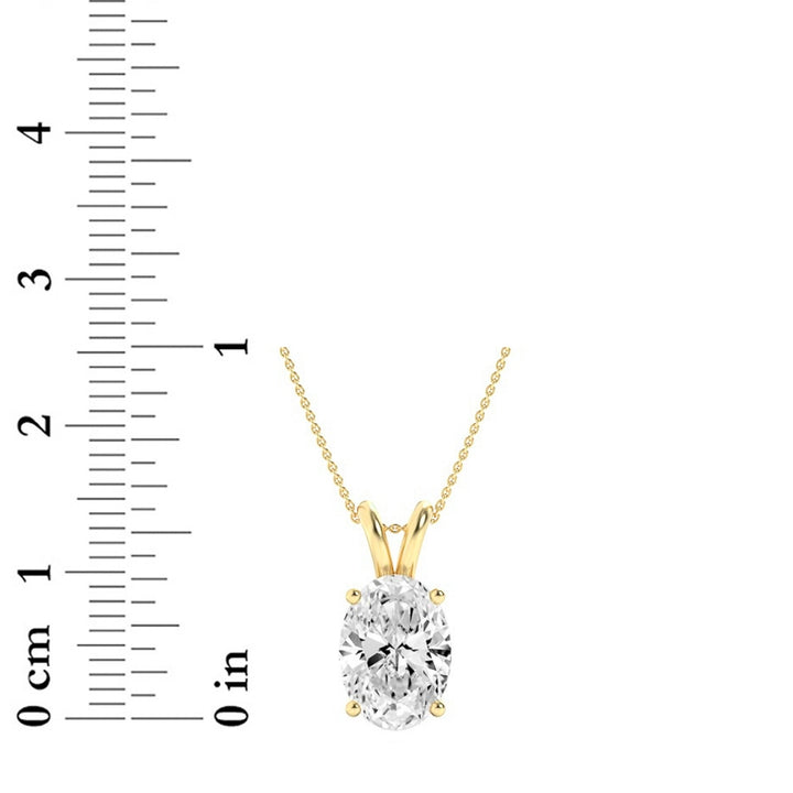 1Cttw Oval Shaped Lab Grown Diamond (F/VS) Split Bale Solitaire Pendant in 14K Gold
