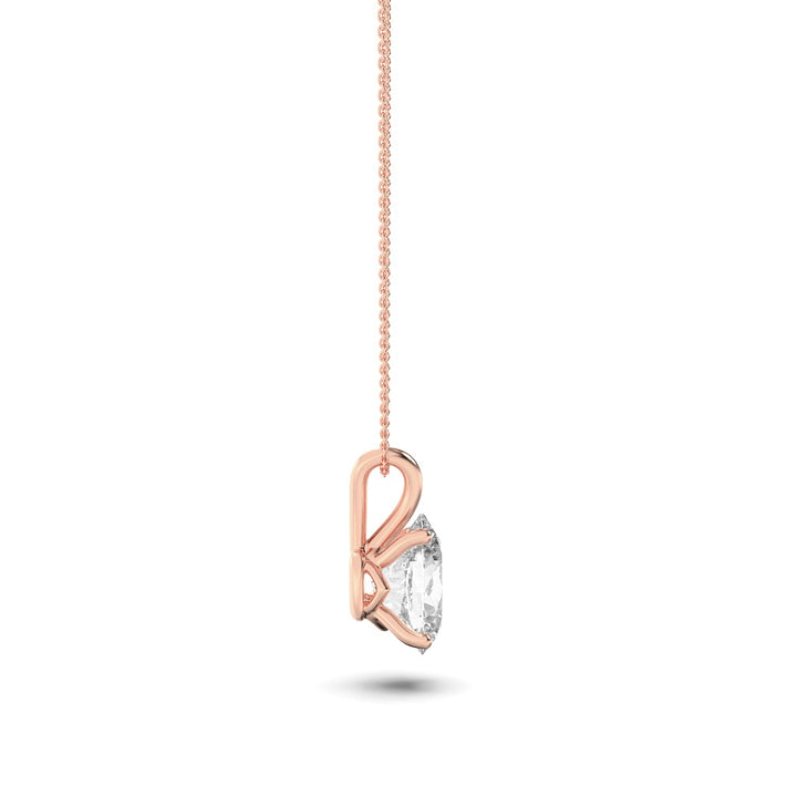 1Cttw Oval Shaped Lab Grown Diamond (F/VS) Split Bale Solitaire Pendant in 14K Gold