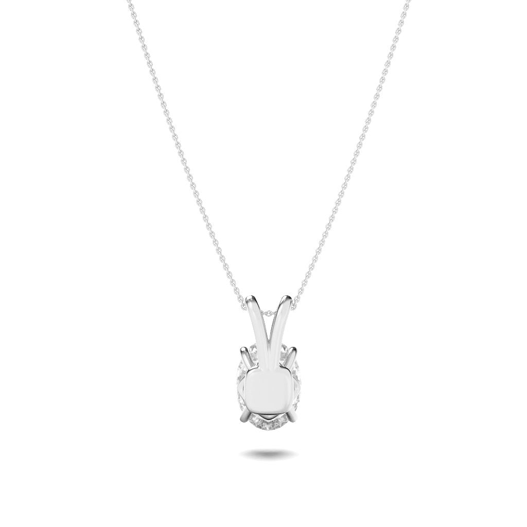 2Cttw Oval Shaped Lab Grown Diamond (F/VS) Split Bale Solitaire Pendant in 14K Gold
