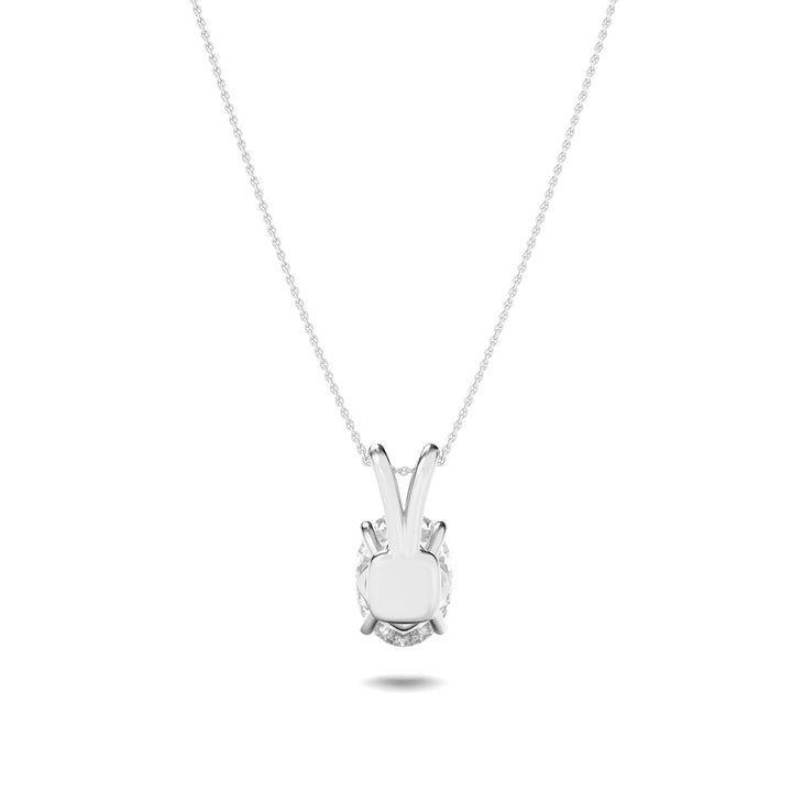 2Cttw Oval Shaped Lab Grown Diamond (F/VS) Split Bale Solitaire Pendant in 14K Gold