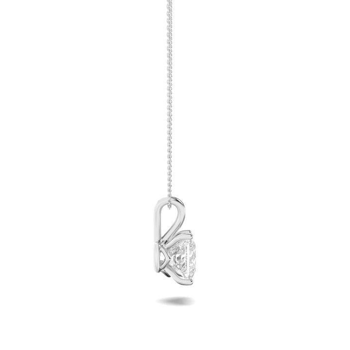 1Cttw Princess Shaped Lab Grown Diamond (F/VS) Split Bale Solitaire Pendant in 14K Gold