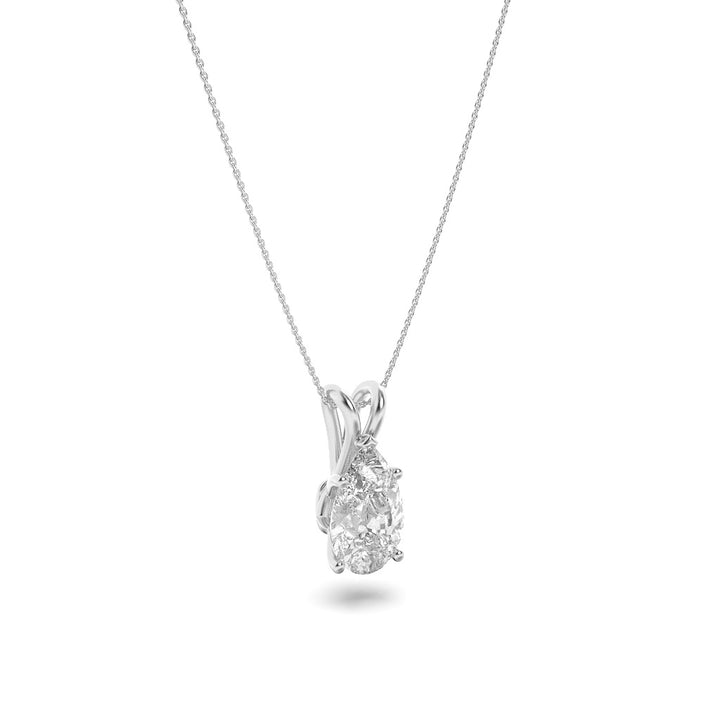 1Cttw Pear Shaped Lab Grown Diamond (F/VS) Split Bale Solitaire Pendant in 14K Gold