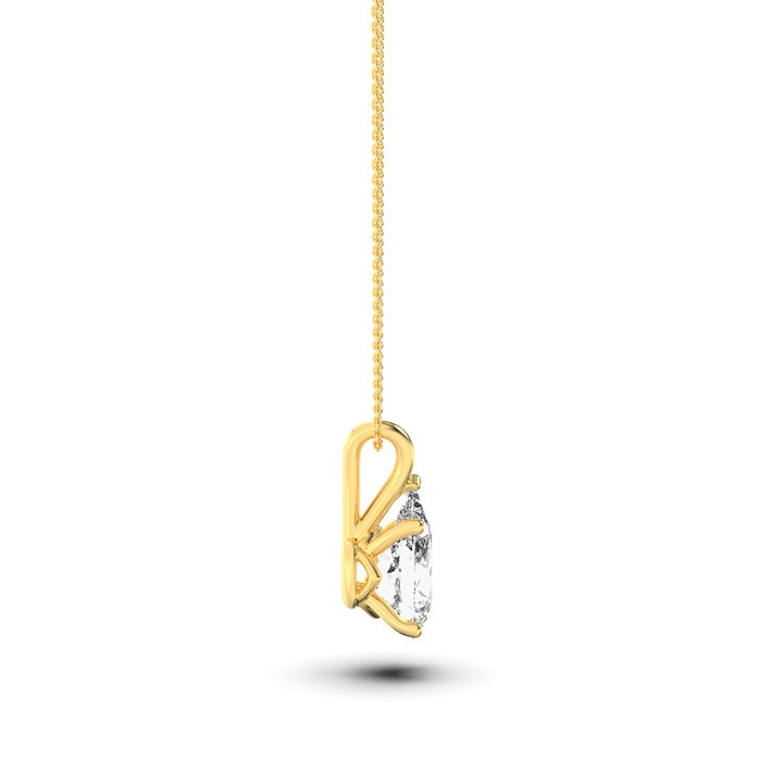 1Cttw Pear Shaped Lab Grown Diamond (F/VS) Split Bale Solitaire Pendant in 14K Gold