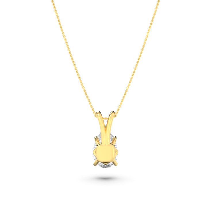 1Cttw Pear Shaped Lab Grown Diamond (F/VS) Split Bale Solitaire Pendant in 14K Gold