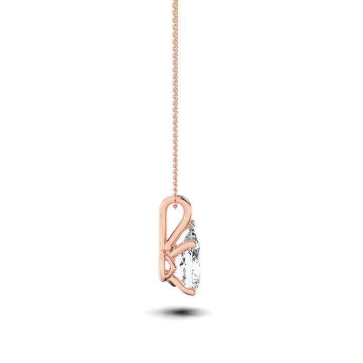 1Cttw Pear Shaped Lab Grown Diamond (F/VS) Split Bale Solitaire Pendant in 14K Gold