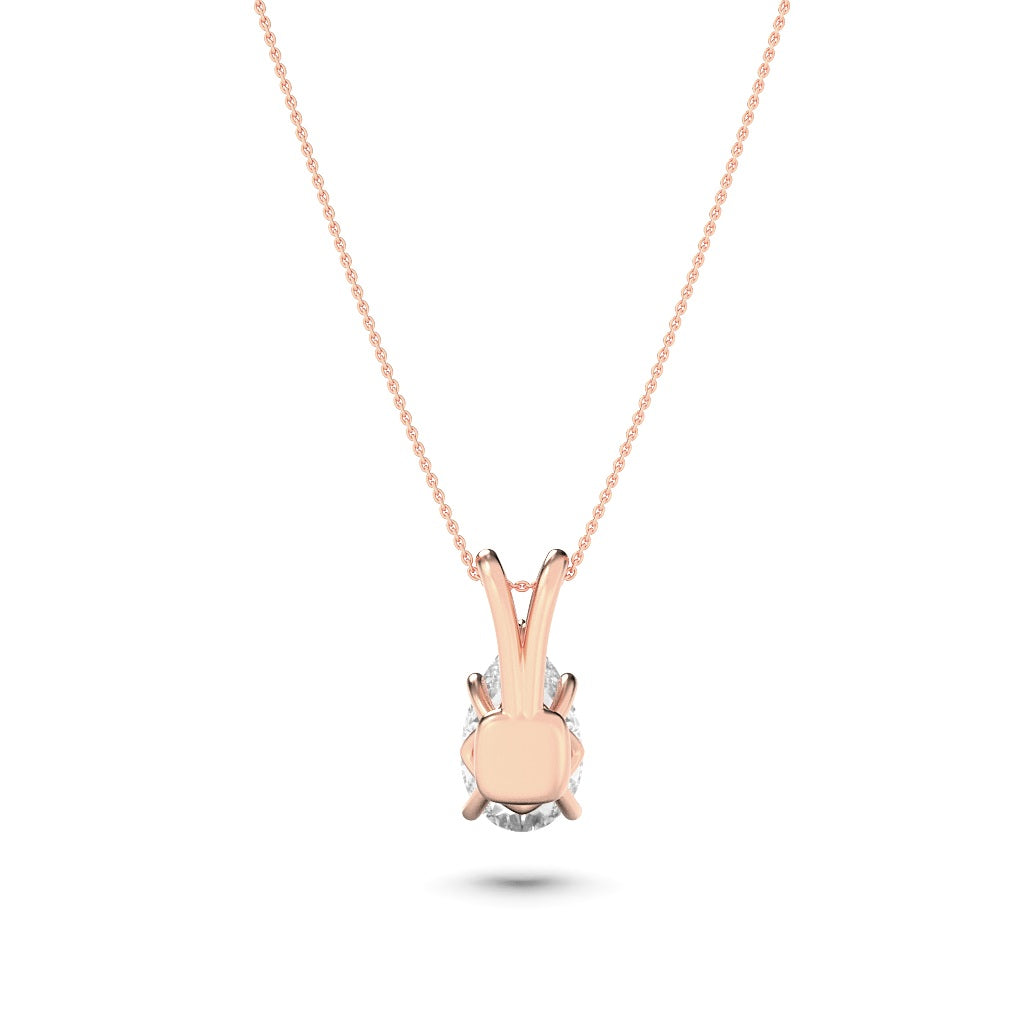 1Cttw Pear Shaped Lab Grown Diamond (F/VS) Split Bale Solitaire Pendant in 14K Gold