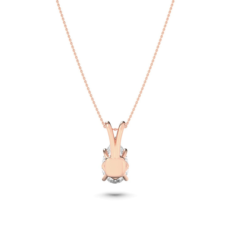 1Cttw Pear Shaped Lab Grown Diamond (F/VS) Split Bale Solitaire Pendant in 14K Gold