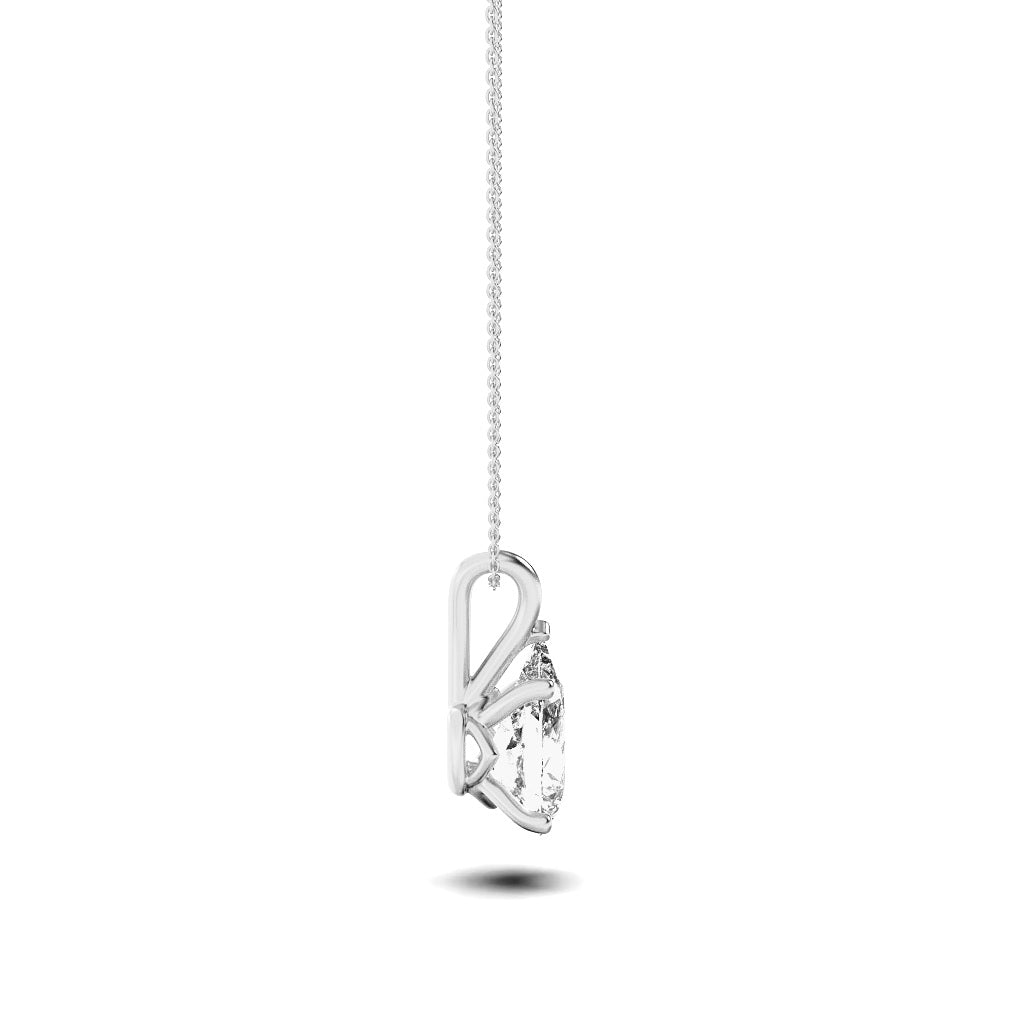 2Cttw Pear Shaped Lab Grown Diamond (F/VS) Split Bale Solitaire Pendant in 14K Gold