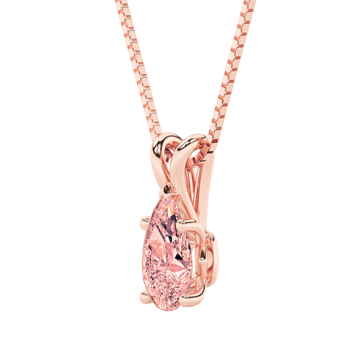 2Cttw Pear Shaped Lab Grown Diamond (F/VS) Split Bale Solitaire Pendant in 14K Gold
