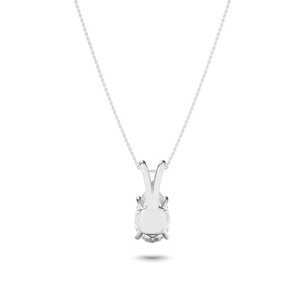 3Cttw Pear Shaped Lab Grown Diamond (F/VS) Split Bale Solitaire Pendant in 14K Gold