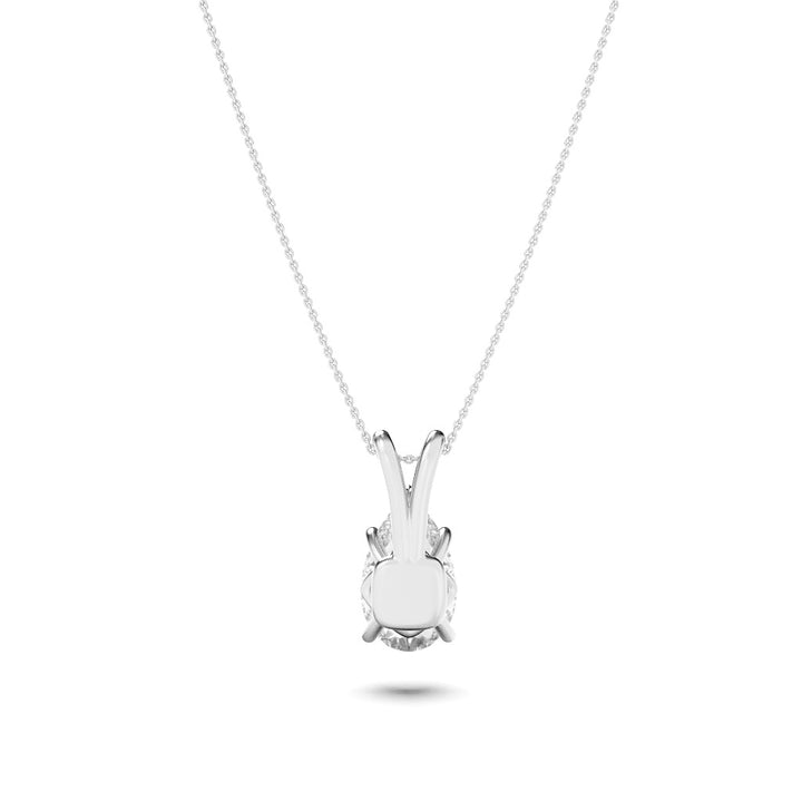 3Cttw Pear Shaped Lab Grown Diamond (F/VS) Split Bale Solitaire Pendant in 14K Gold