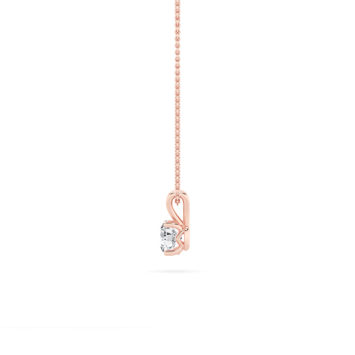 1Cttw Round Shaped Lab Grown Diamond (F/VS) SplitBale Solitaire Pendant in 14K Gold
