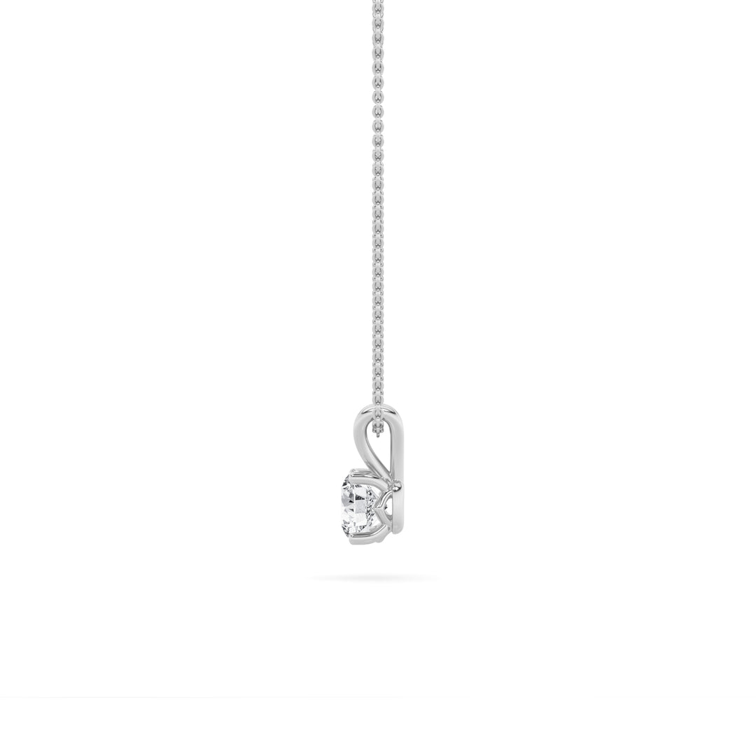 2Cttw Round Shaped Lab Grown Diamond (F/VS) SplitBale Solitaire Pendant in 14K Gold