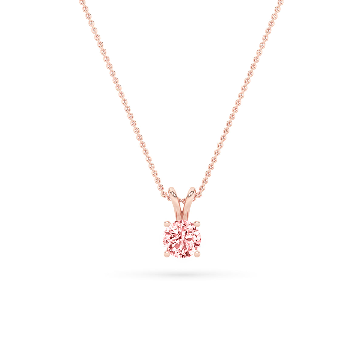 2CTW Round Shaped Lab Grown Diamond (F/VS) Split Bale Solitaire Pendant in 14K Gold