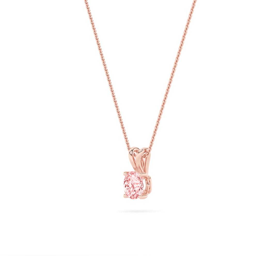 2Cttw Round Shaped Lab Grown Diamond (F/VS) SplitBale Solitaire Pendant in 14K Gold