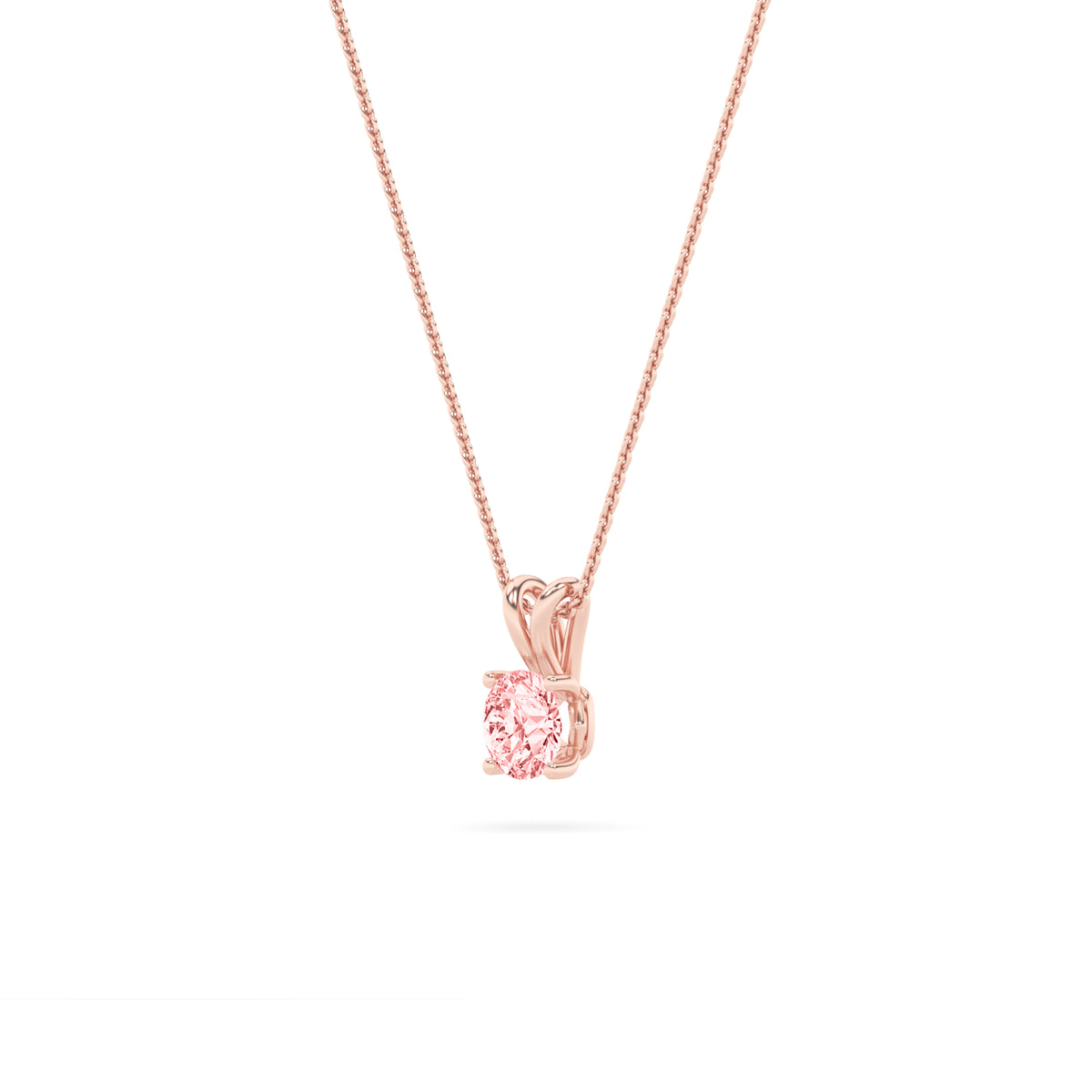 2CTW Round Shaped Lab Grown Diamond (F/VS) Split Bale Solitaire Pendant in 14K Gold
