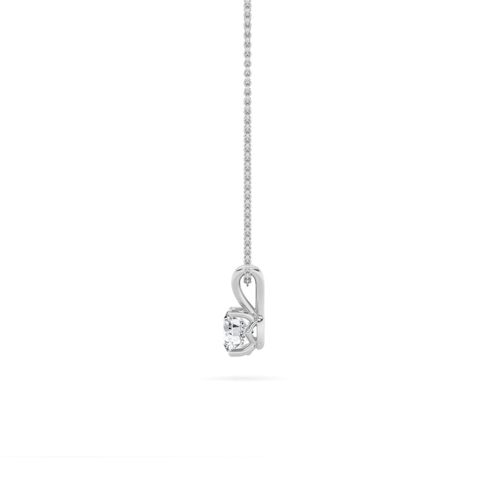 3Cttw Round Shaped Lab Grown Diamond (F/VS) SplitBale Solitaire Pendant in 14K Gold