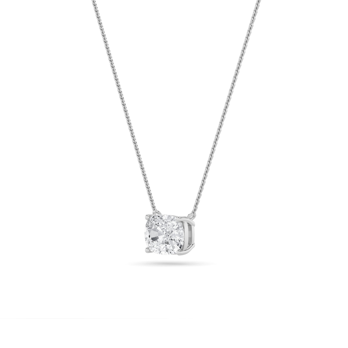 1Cttw Elongated Cushion Shaped Lab Grown Diamond (F/VS) East West Solitaire Necklace in 14K Gold