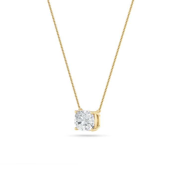 1Cttw Elongated Cushion Shaped Lab Grown Diamond (F/VS) East West Solitaire Necklace in 14K Gold