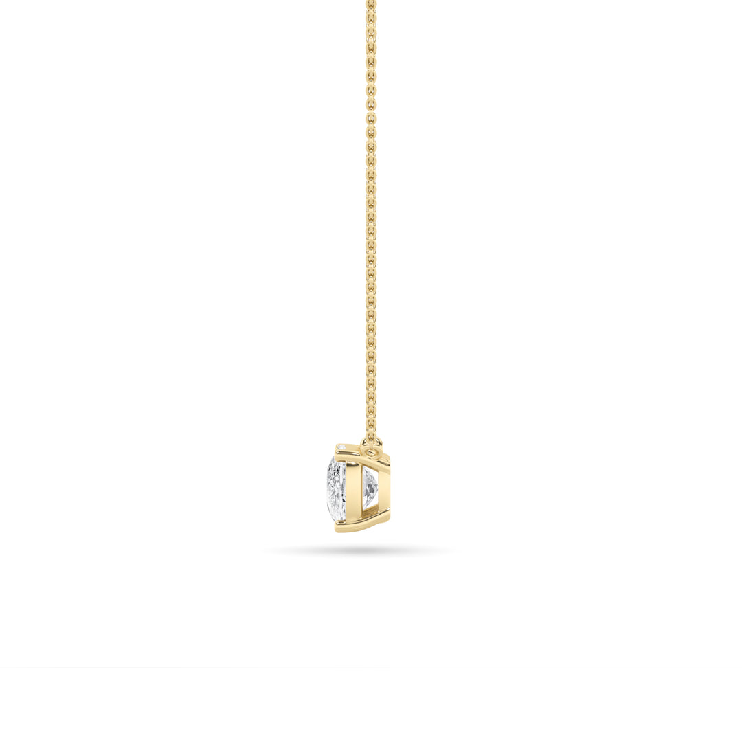 1Cttw Elongated Cushion Shaped Lab Grown Diamond (F/VS) East West Solitaire Necklace in 14K Gold