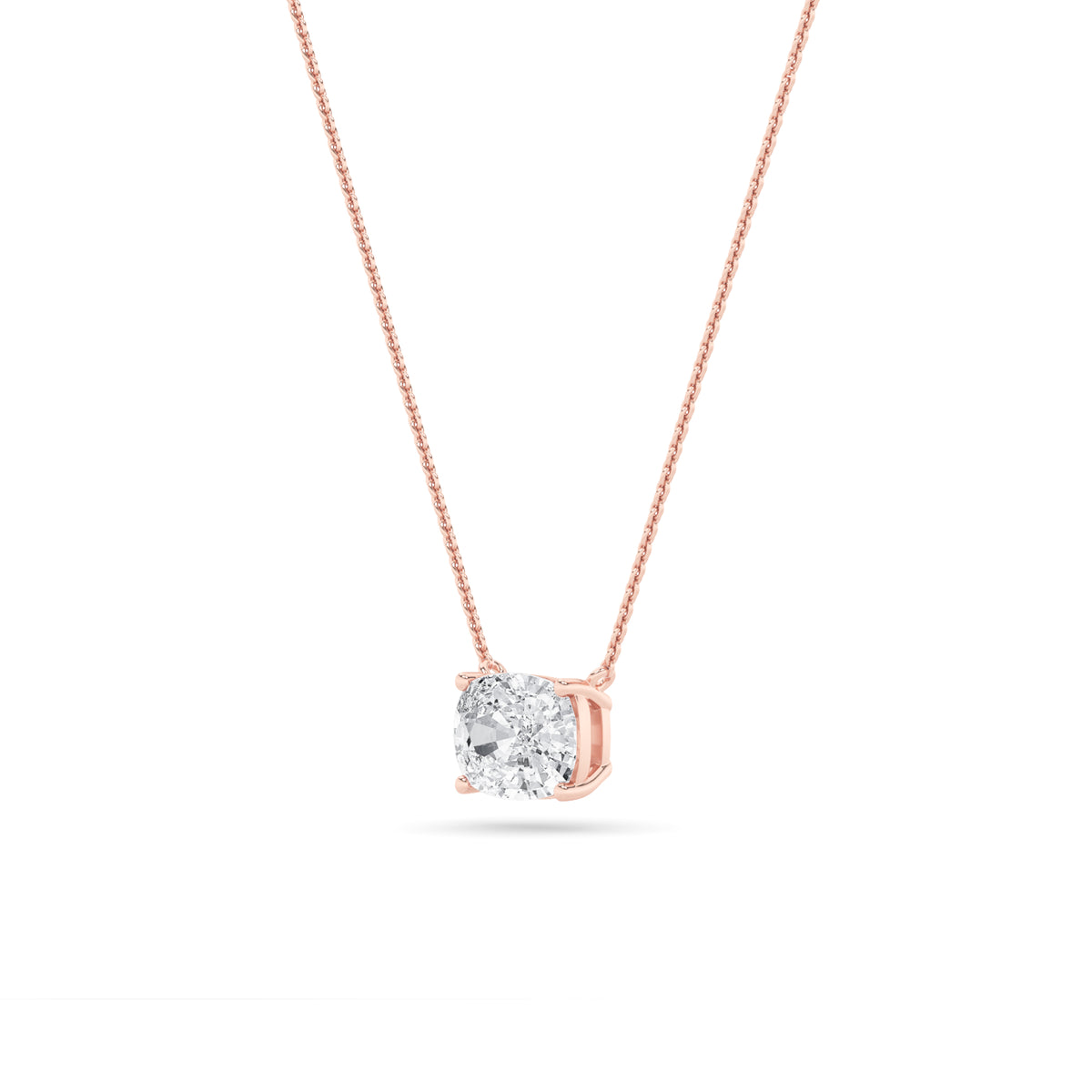 1Cttw Elongated Cushion Shaped Lab Grown Diamond (F/VS) East West Solitaire Necklace in 14K Gold