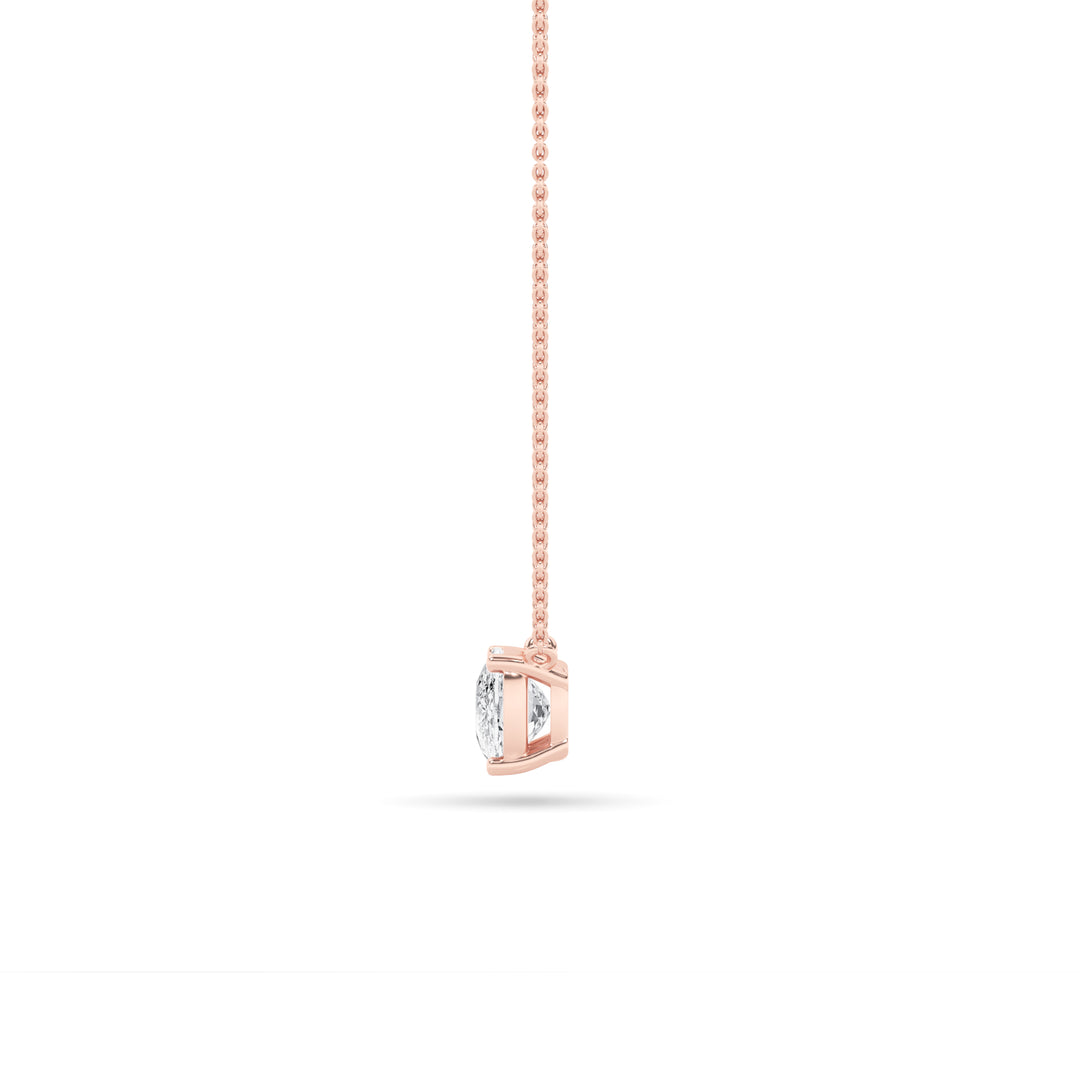 1Cttw Elongated Cushion Shaped Lab Grown Diamond (F/VS) East West Solitaire Necklace in 14K Gold