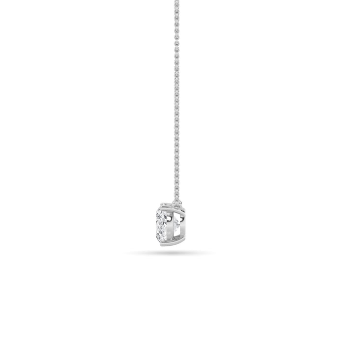 1Cttw Oval Shaped Lab Grown Diamond (F/VS) East West Solitaire Necklace in 14K Gold