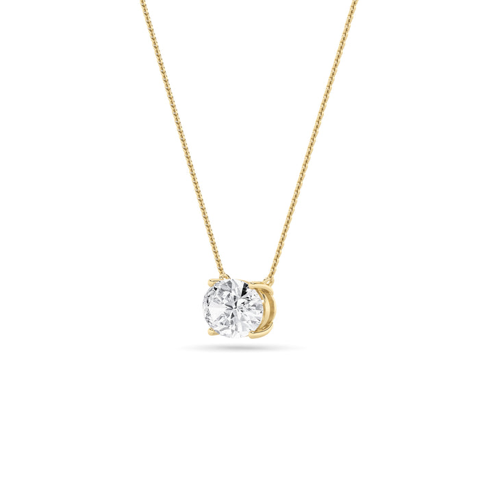 2Cttw Oval Shaped Lab Grown Diamond (F/VS) East West Solitaire Necklace in 14K Gold