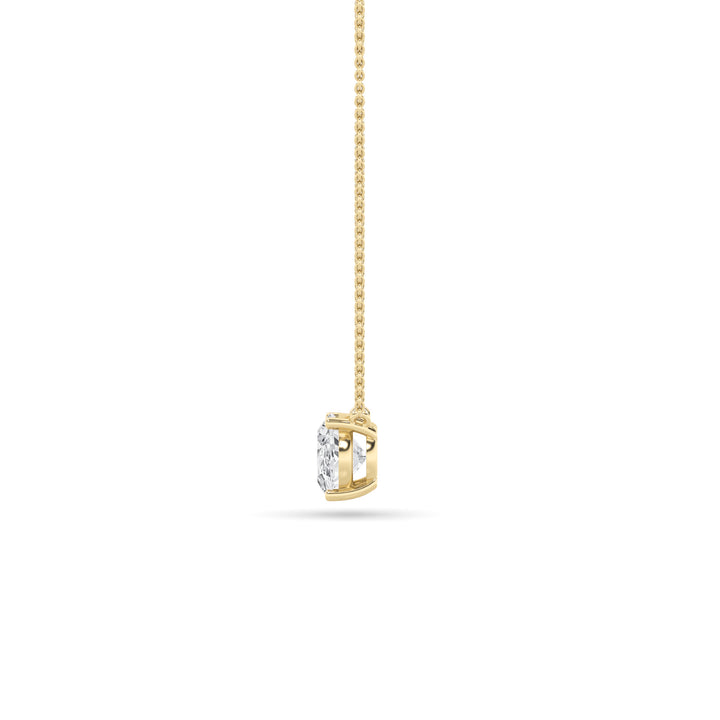 2Cttw Oval Shaped Lab Grown Diamond (F/VS) East West Solitaire Necklace in 14K Gold