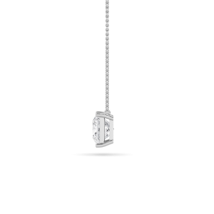 1Cttw Princess Shaped Lab Grown Diamond (F/VS) Solitaire Necklace in 14K Gold