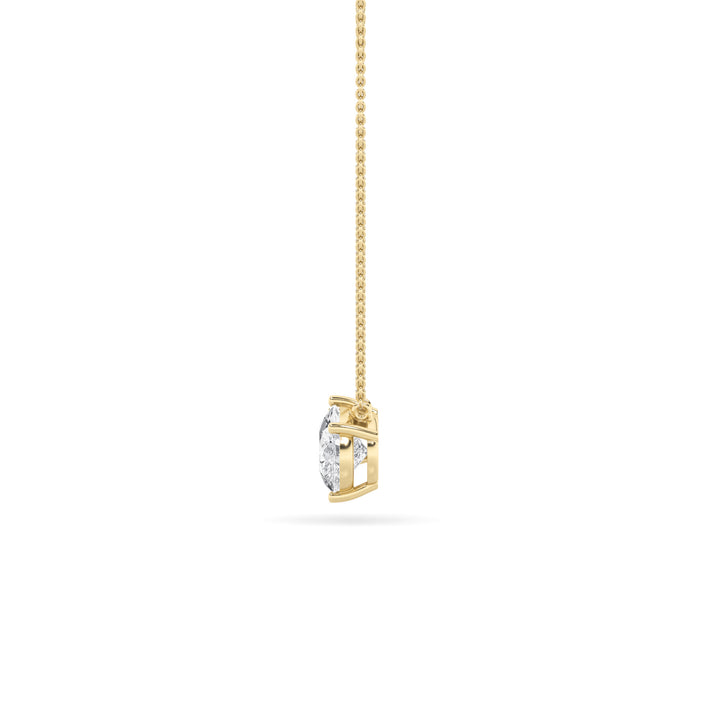 1Cttw Pear Shaped Lab Grown Diamond (F/VS) East West Solitaire Necklace in 14K Gold