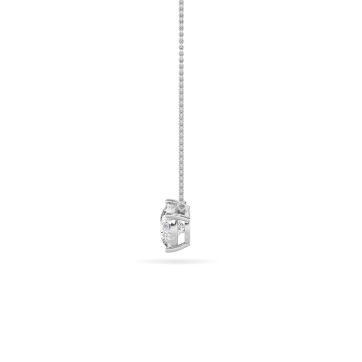 2Cttw Pear Shaped Lab Grown Diamond (F/VS) East West Solitaire Necklace in 14K Gold