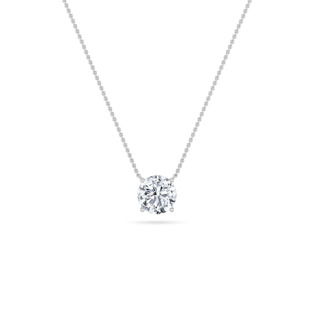 0.25Cttw Round Shaped Lab Grown Diamond (G/VS) Solitaire Necklace in 14K Gold