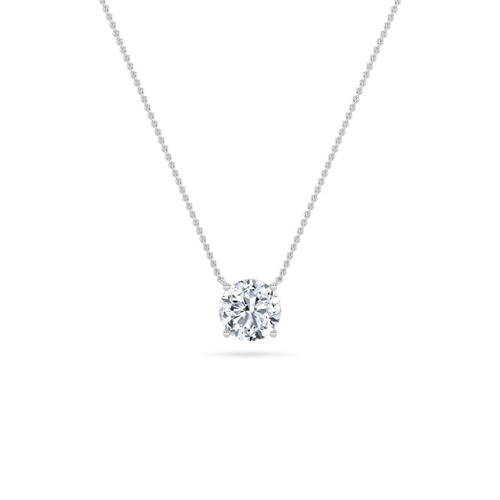 0.25Cttw Round Shaped Lab Grown Diamond (G/VS) Solitaire Necklace in 14K Gold