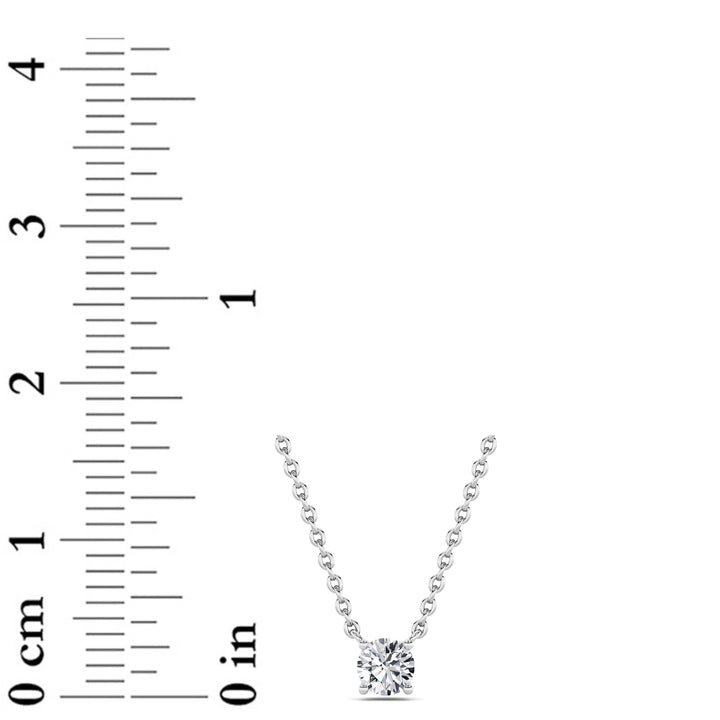 0.25Cttw Round Shaped Lab Grown Diamond (G/VS) Solitaire Necklace in 14K Gold