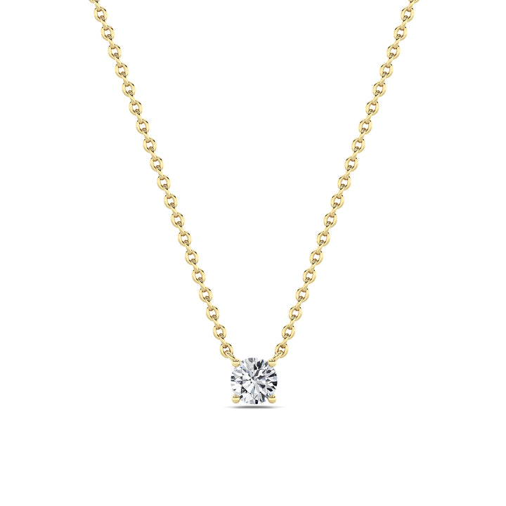 0.25Cttw Round Shaped Lab Grown Diamond (G/VS) Solitaire Necklace in 14K Gold