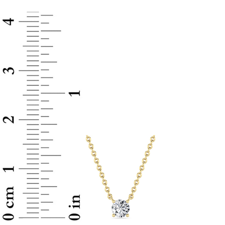 0.25Cttw Round Shaped Lab Grown Diamond (G/VS) Solitaire Necklace in 14K Gold