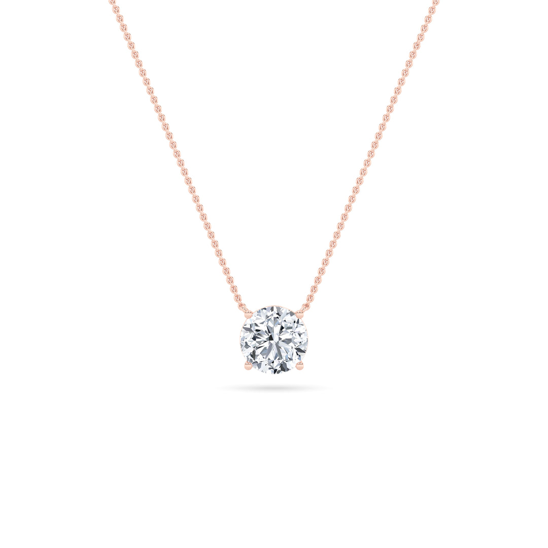0.25Cttw Round Shaped Lab Grown Diamond (G/VS) Solitaire Necklace in 14K Gold
